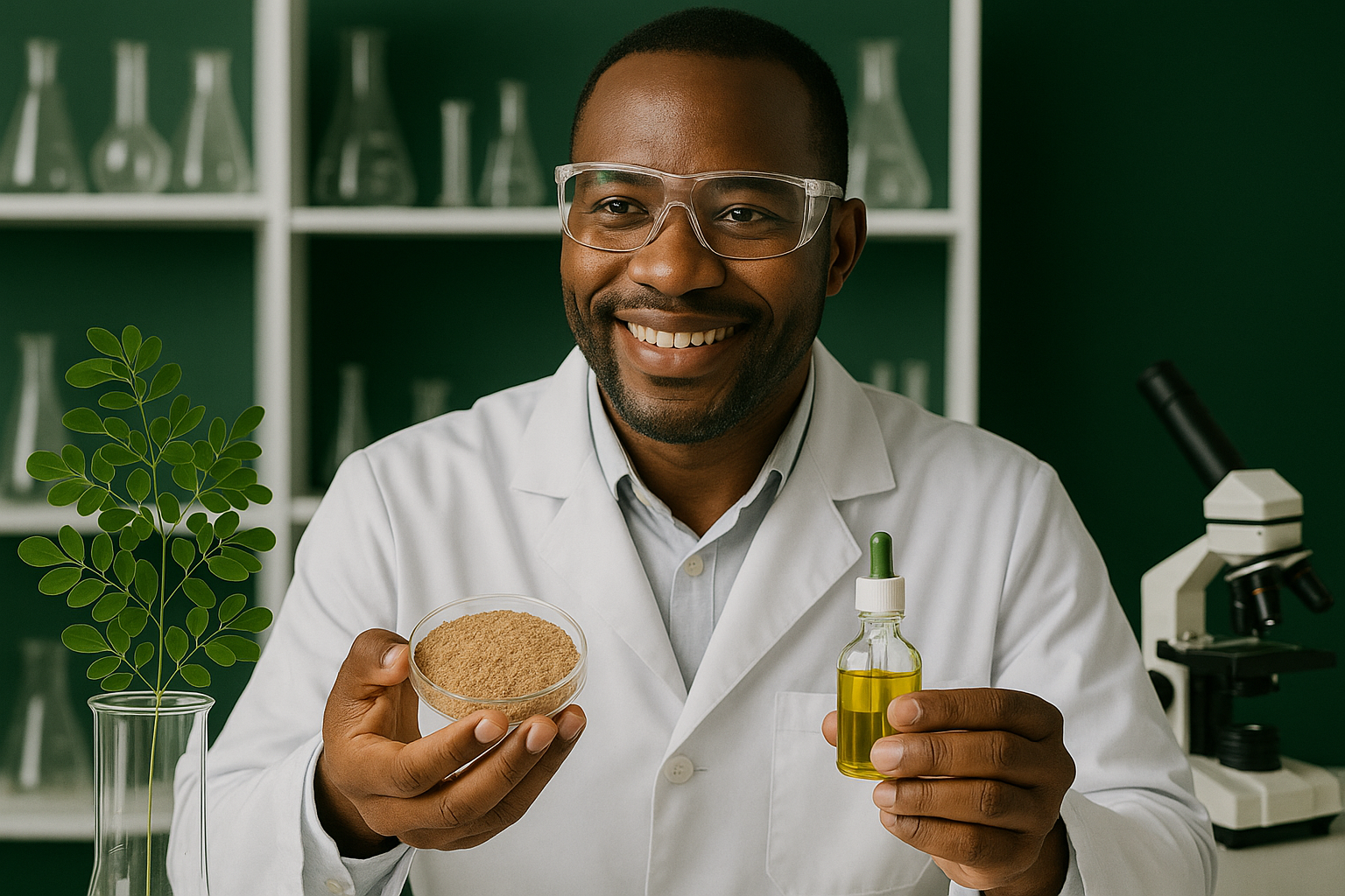 Food scientist working in lab